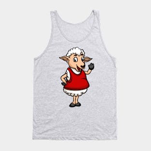 Cute Anthropomorphic Human-like Cartoon Character Sheep in Clothes Tank Top